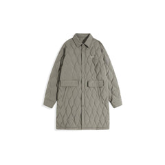 Men's Grey Long Quilted Puffer Jacket