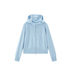 Women's Hooded Double-Zip Knit Cardigan