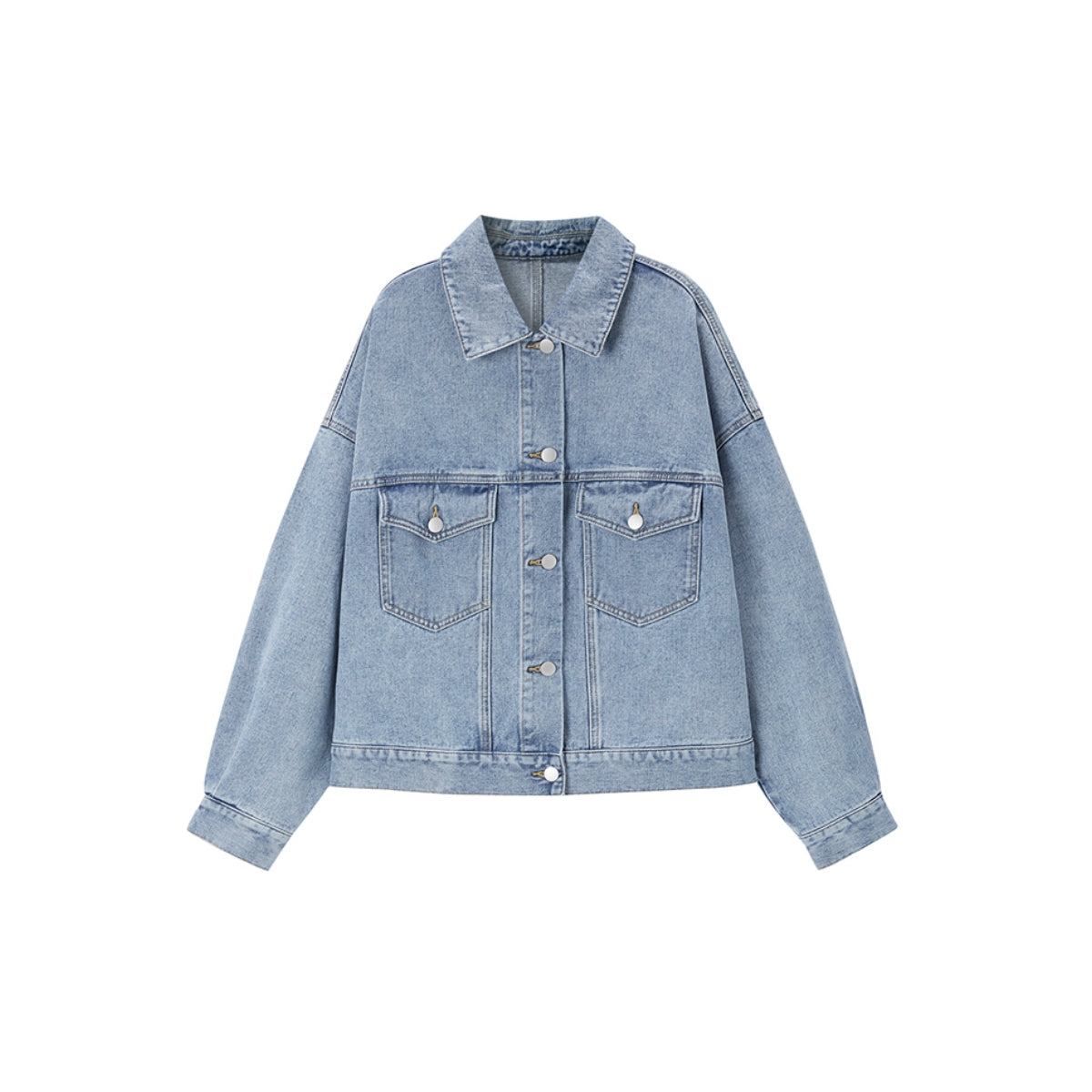 Women's Lantern Sleeve Cotton Denim Jacket