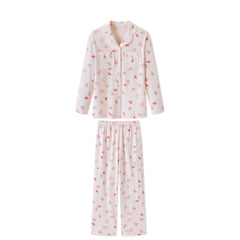 Women's Cozy Strawberry Print Pajama Set