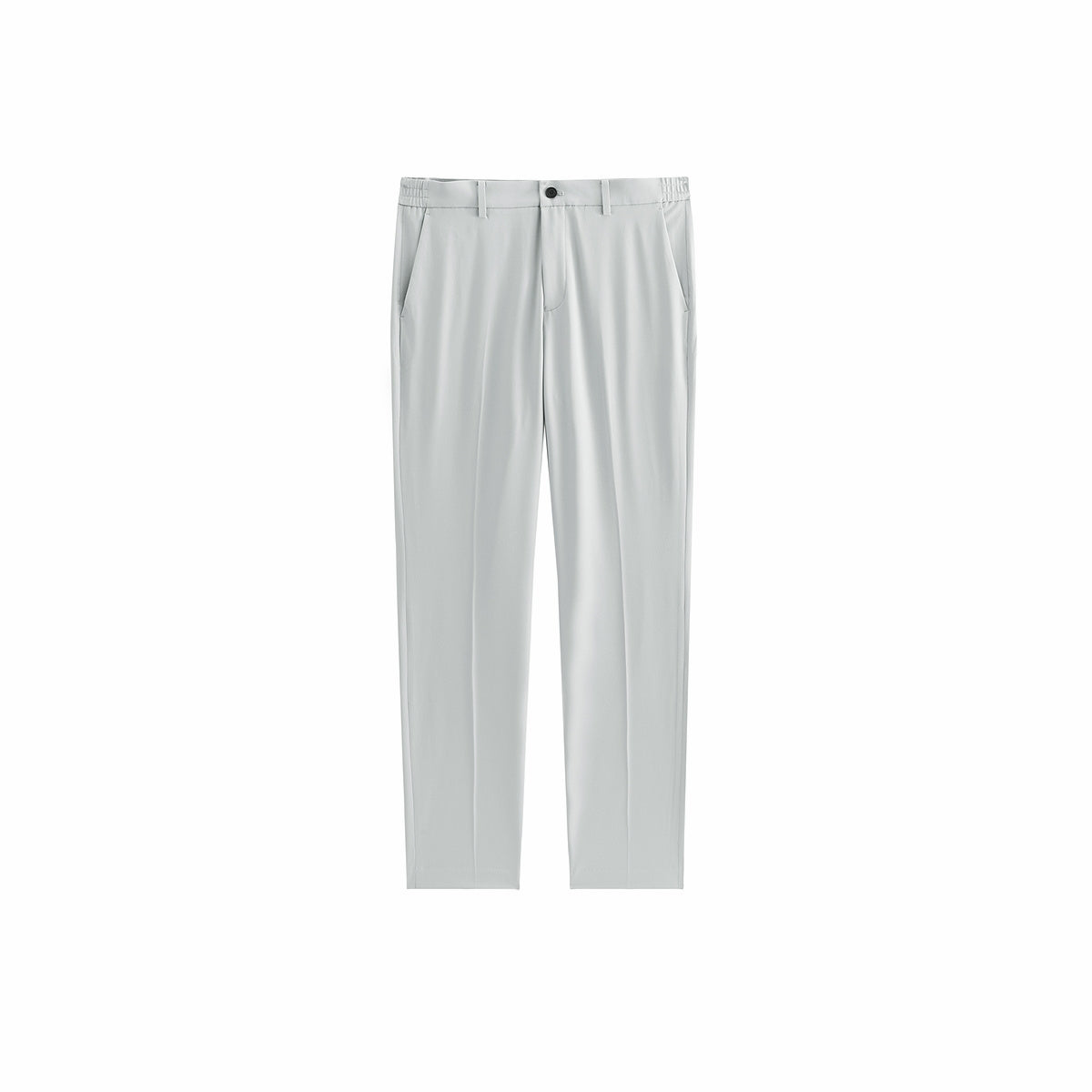 Men's Gray Textured Straight-Leg Pants