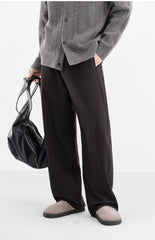 Men's Black Relaxed Curved-Leg Sweatpants