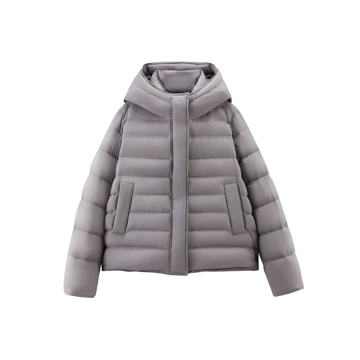 Women's Solid Quilted Oversized Hooded Down Jacket