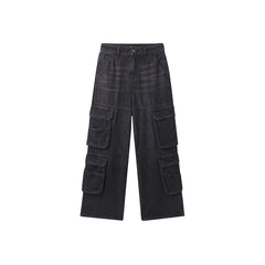 Women's Pockets Washed Cargo Jeans