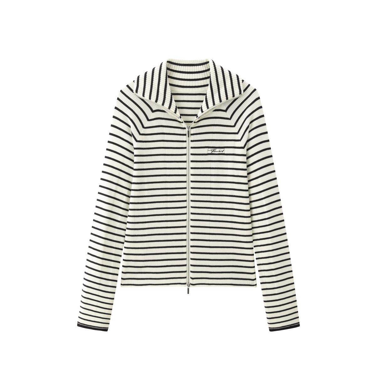 Women's Wool-Blend Striped Wide-Lapel Knit Sweater