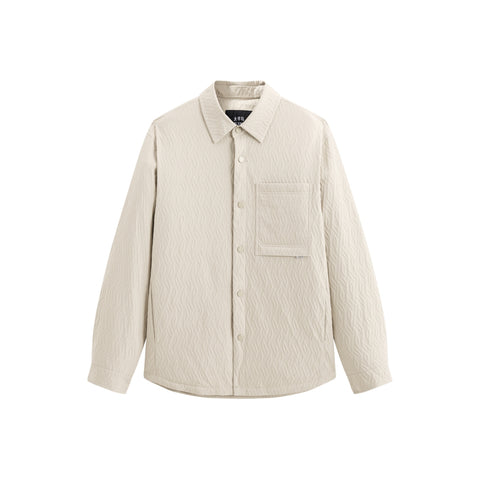 *US Final Sale* Men's Beige 3D Jacquard Down Shirt Jacket