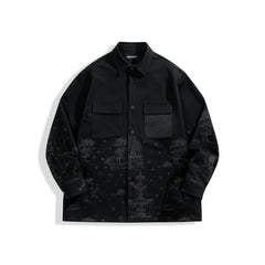Men's Printed Denim Shirt