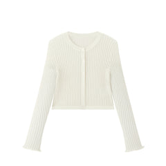 Women's Cropped Linen-Blend Knit Cardigan