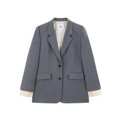 Women's Paneled Stripe Blazer with Detachable Cuffs