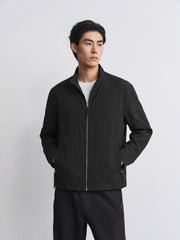 Men's Commuter Black Plaid Textured Jacket