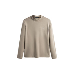 Men's Brown Mock Neck Long Sleeve T-shirt