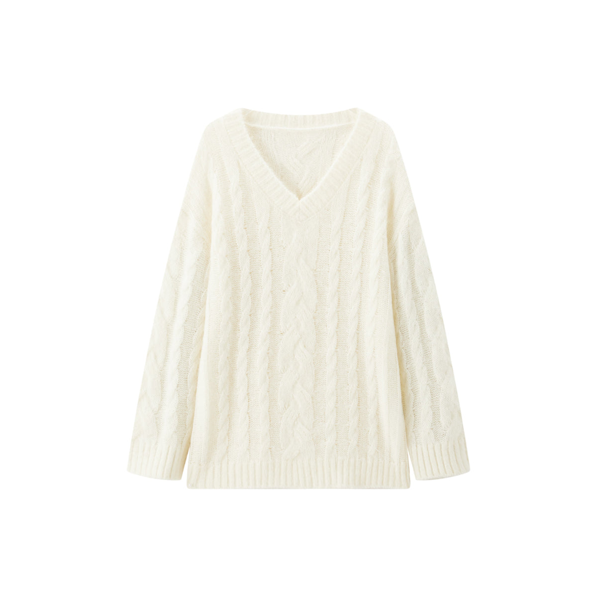 Women's V-Neck Oversized Cashmere-Blend Sweater