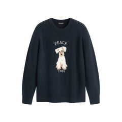 Men's Relaxed Fit Textured Jacquard Sweater