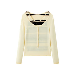 Women's Striped Tank and Knit Top Set
