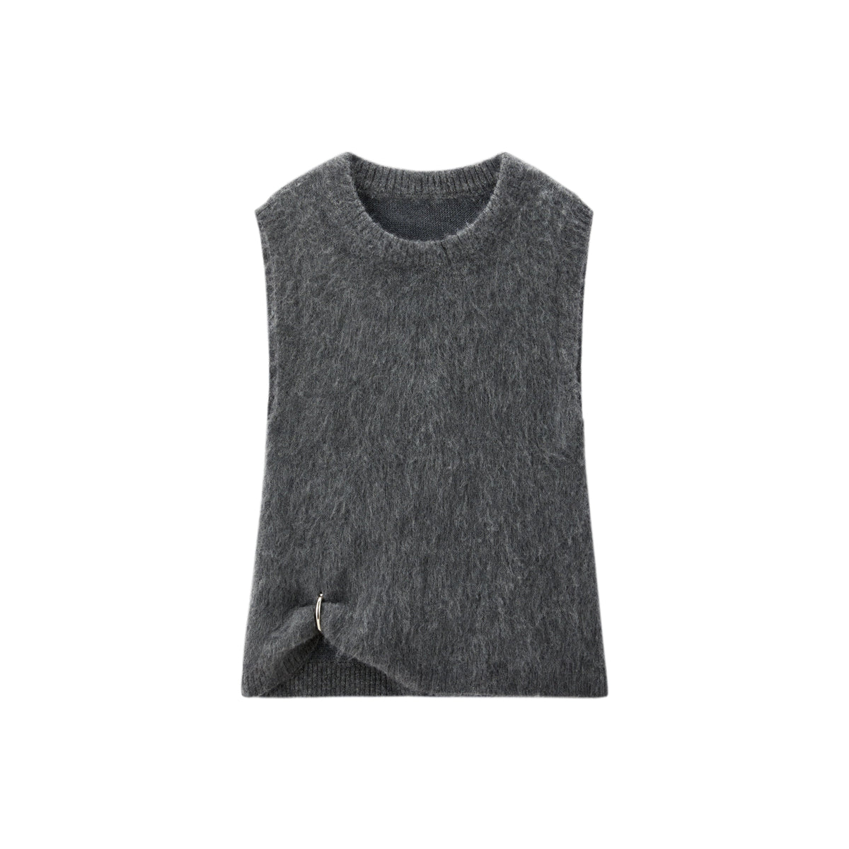 Women's Wool-Blend Vest with Detachable Metal Detail