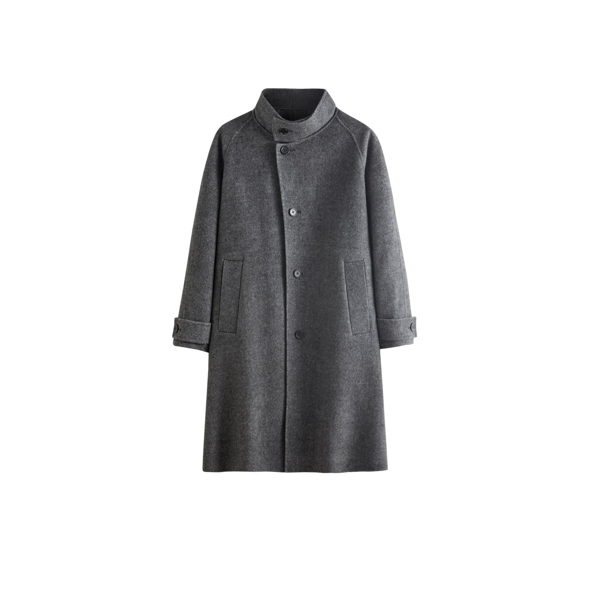 Men's Stand Collar Double-Faced Wool Coat