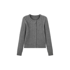 Women's Cable Knit Cardigan With Wool