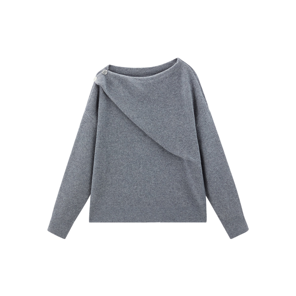 Women's Asymmetric Bare-Shoulder Wool Sweater