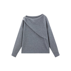 Women's Asymmetric Bare-Shoulder Wool Sweater