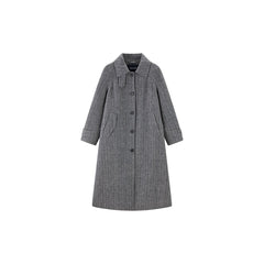 Women's Turn-down Collar Long Wool Coat