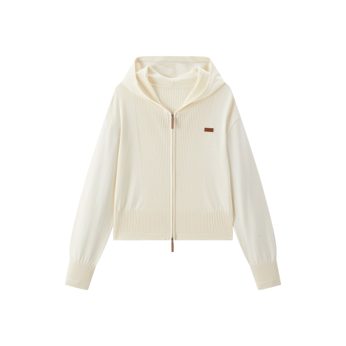 Women's Cropped Dual-Zip Hooded Cardigan