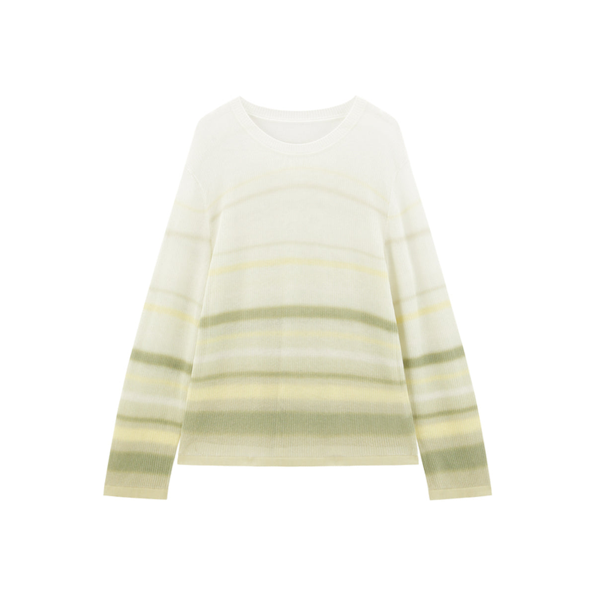 Women's Semi-Sheer Ombre Stripe Knit Pullover