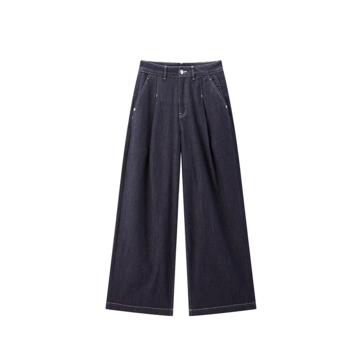 Women's Contrast-Stitched Wide-Leg Jeans