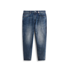 Men's Distressed Tapered Jeans with Pocket Detail