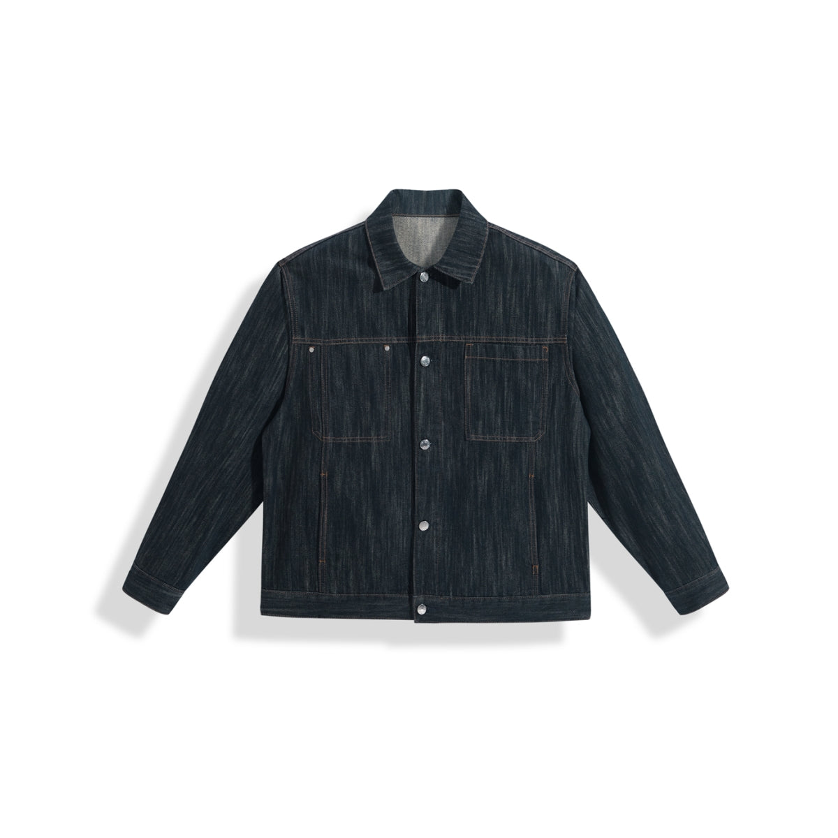 Men's Vintage Textured Boxy Denim Jacket