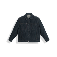 Men's Vintage Textured Boxy Denim Jacket