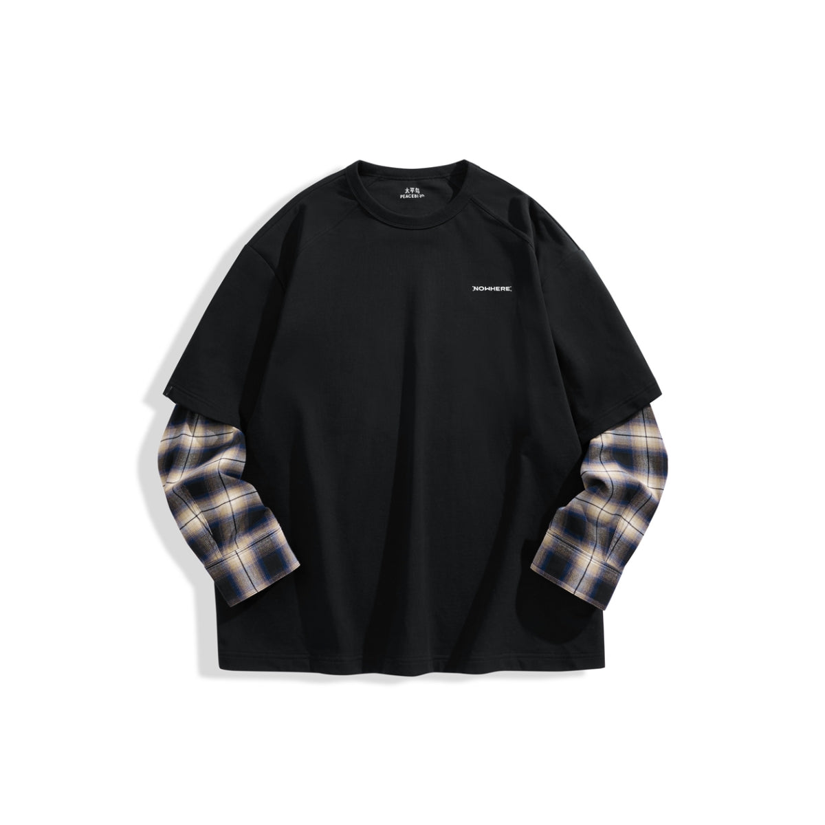 Men's Layered-Look Panel Long-Sleeve T-Shirt