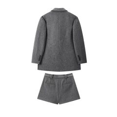 Women's Oversized Wool-Blend Suit Set