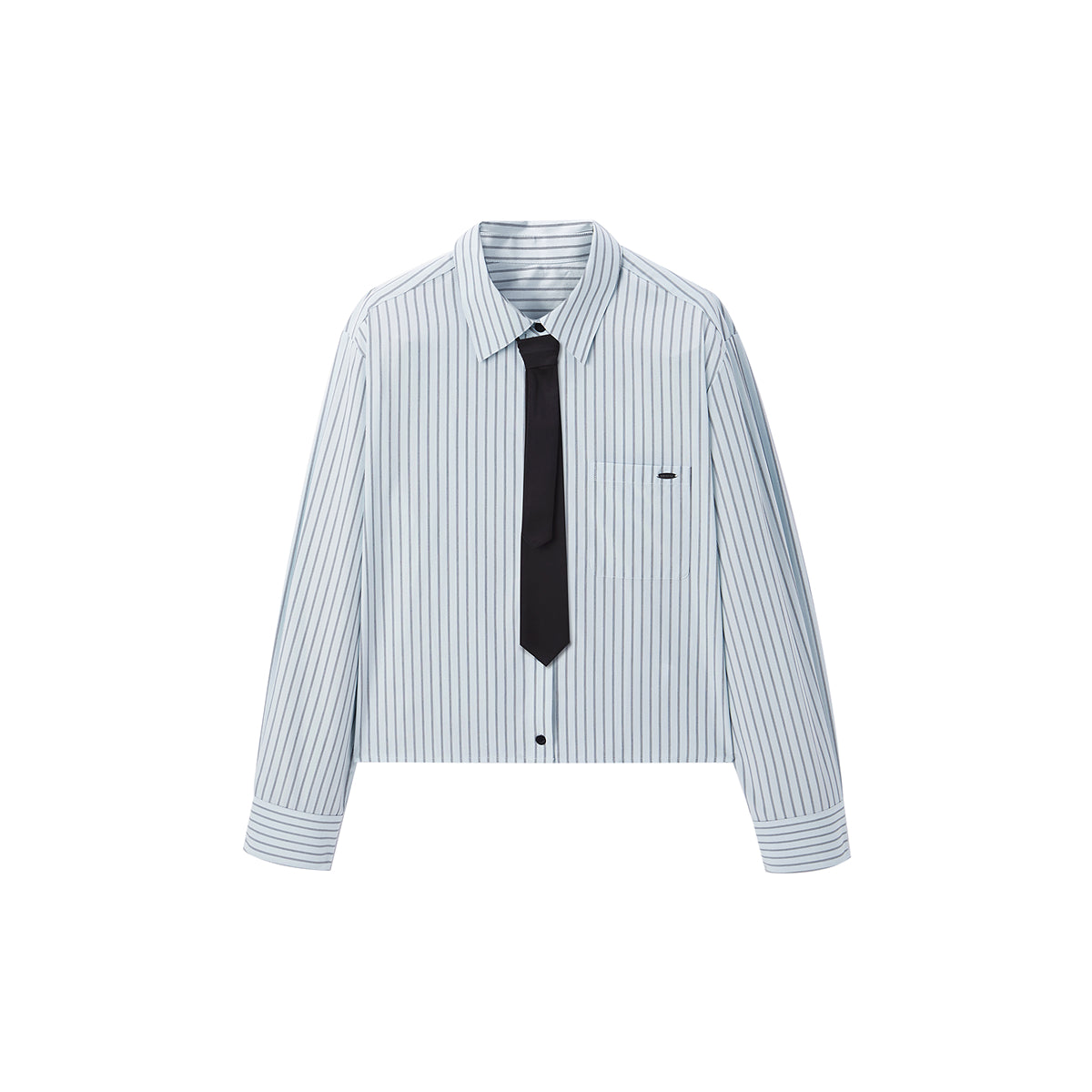 Women's Striped Shirt with Detachable Tie