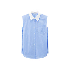 Women's Striped Twist-Back Sleeveless Shirt
