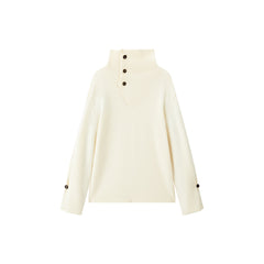 Women's Cashmere-Blend Asymmetric-Neck Knit Sweater