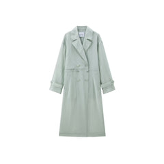 Women's Textured Acetate-Blend Lightweight Trench Jacket