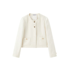 Women's Boxy Tweed-Inspired Jacket