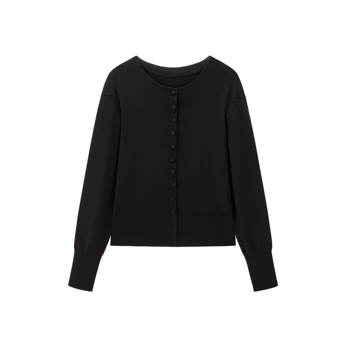 Women's Short Crewneck Knit Cardigan