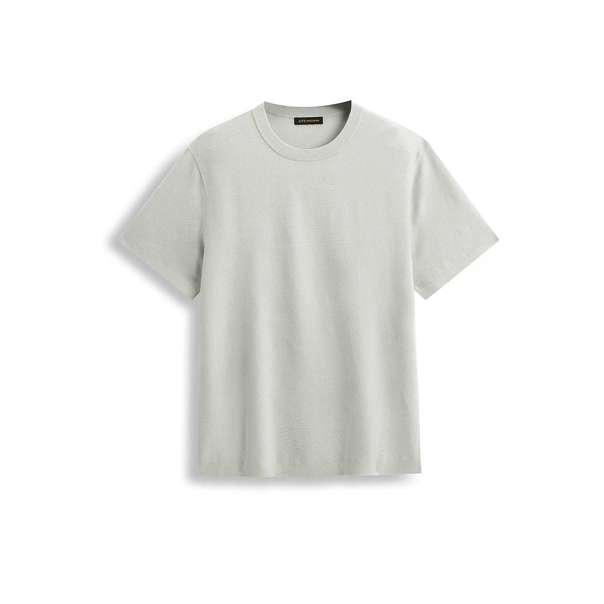Men's Short-Sleeve Knit T-Shirt with Geometric Jacquard