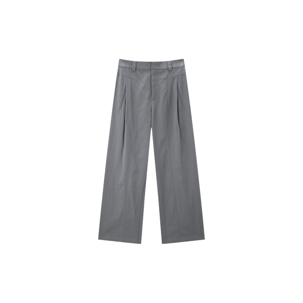 Women's High-Waisted Grey Wide-Leg Pants