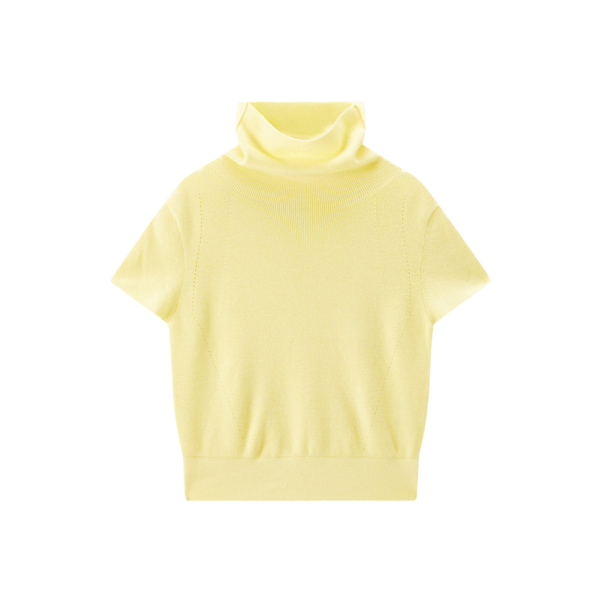 Women's Wool-Blend Drape-Neck Short-Sleeve Knit Top
