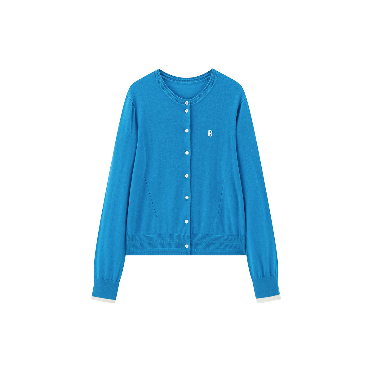 Women's Wool-Blend Knit Cardigan with Contrast Accents