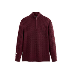 Men's Half-Zip Cable-Knit Sweater