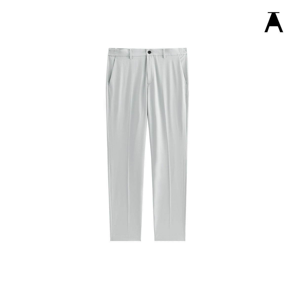 Men's Gray Textured Straight-Leg Pants