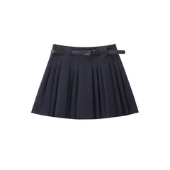 Women's Wool-Blend Pleated A-Line Mini Skirt