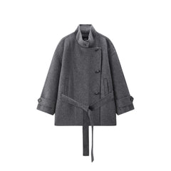 Women's Oversized Asymmetric Alpaca-Blend Coat