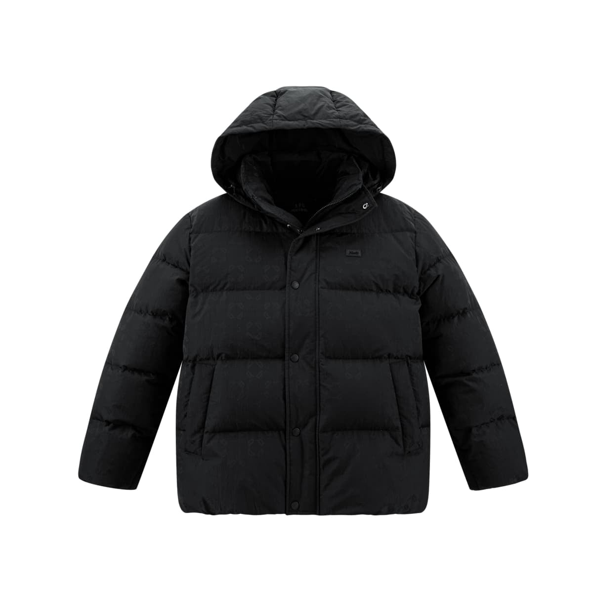Men's Allover Tonal Jacquard Hooded Down Jacket