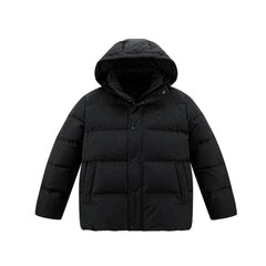 Men's Allover Tonal Jacquard Hooded Down Jacket