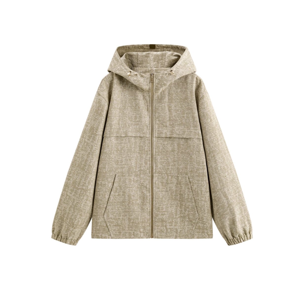 Men's Tweed-Texture Hooded Jacket