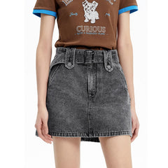 Women's High-waisted Denim Short Skirt